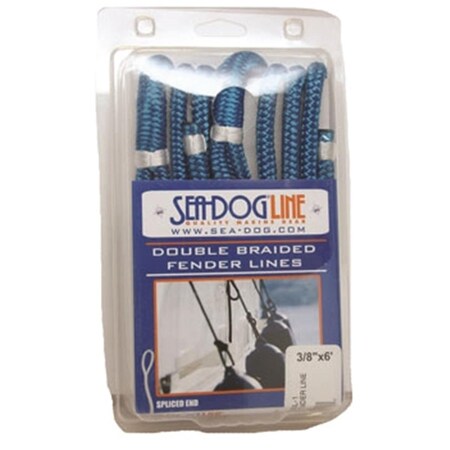 Sea-Dog 302106006BL-1 0.25 in. x 6 ft. Double Braided Fender Line - Blue 3004.5652